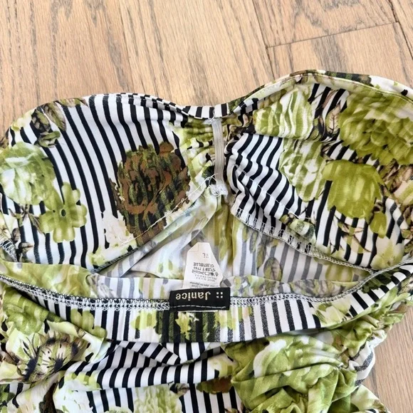 Janice Women’s Floral and Striped Padded Breast Tube Top Size Large - Picture 9 of 13